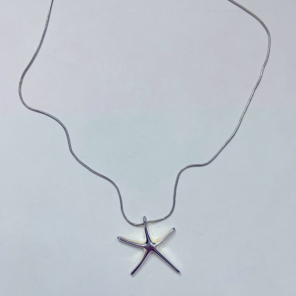 Silver starfish necklace